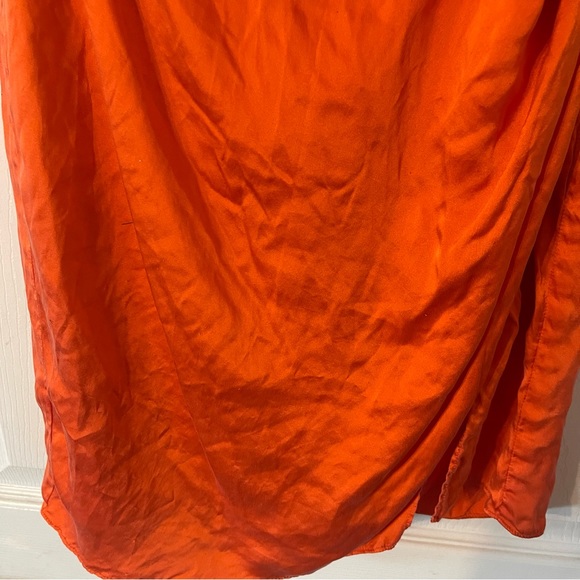 Amanda Uprichard Orange Marlow Dress Size Small 100% Silk - Picture 11 of 11